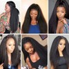 QEUOPE Yaki Straight Bundles Human Hair Color 1B Natural Black
