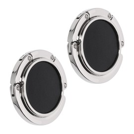 kwmobile 2 x Table Handbag Holder Hook - Foldable Non-Slip Bag Hook Holder Handbags, black silver