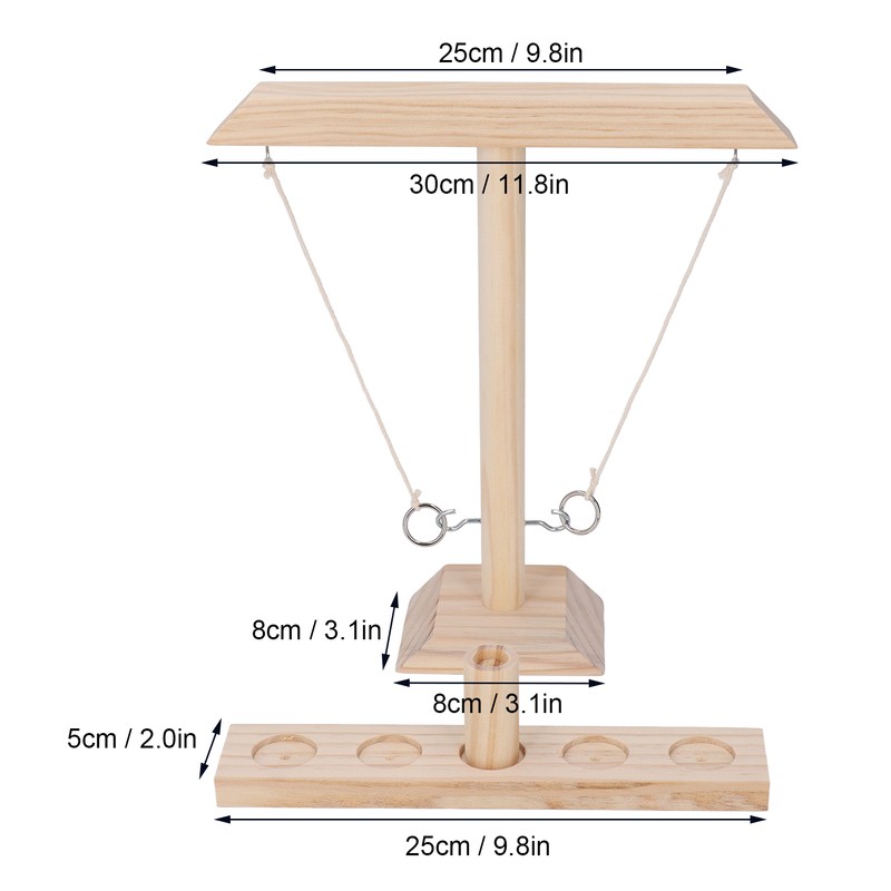 Hook and Ring Game Beautiful Wooden Interactive Desktop Toss Game