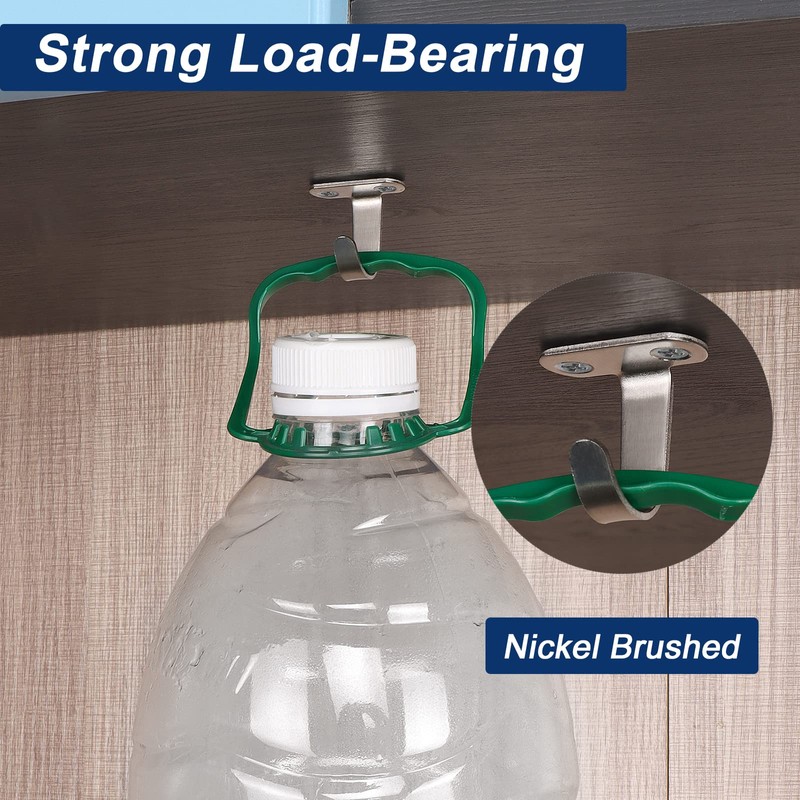 NearMoon Stainless Steel Screw Mounted Ceiling Hooks, Under-Shelf Towel/Robe Clothes