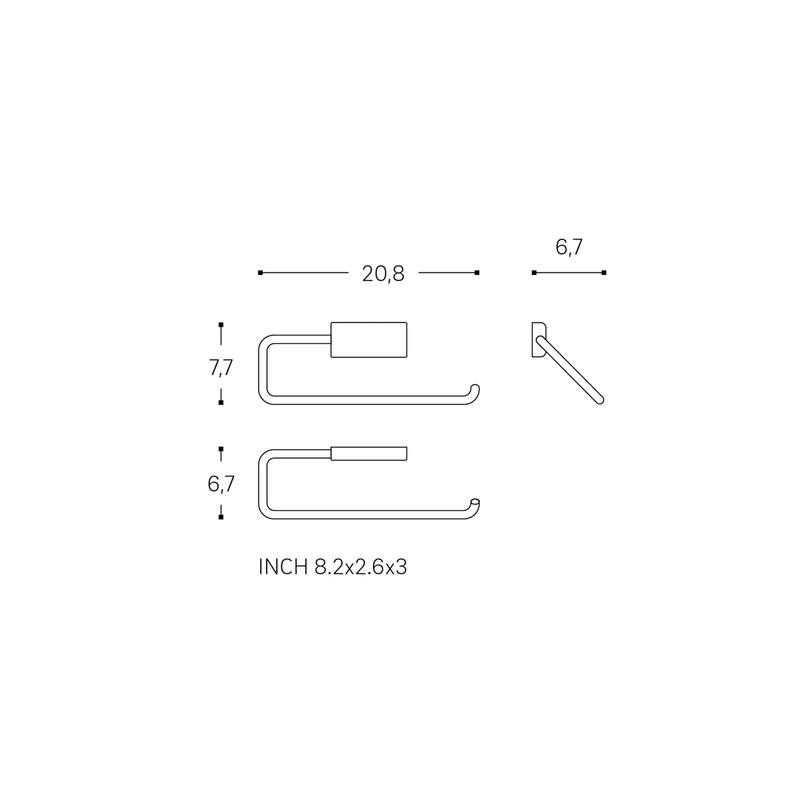 COSMIC Towel rail Light grey Installation with Screws Measures 20.8