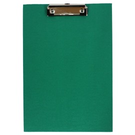Klemmbrett Schreibplatte A4 PVC-Folie leinengeprägt grün mit Klemmmechanik mit Aufhängeöse