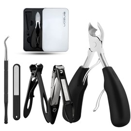 Thick Toenail Clippers, Podiatrist Toe Nail Clippers for Ingrown & Thick & Men & Seniors Toenail and Nail Surgical Grade Stainless Steel Toenail Trimmer Nipper (Grey)