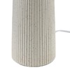 18" Ivory Pleated Shade Ribbed Ceramic Table Lamp, Modern Design
