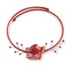 Avalaya Red Sea Shell Flower Flex Cotton Wire Choker Necklace/Adjustable