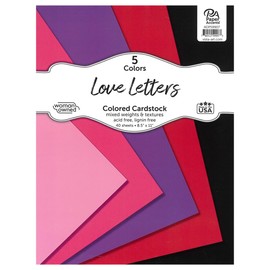Accent Design Paper Accents Cardstock Variety Pack 8.5x11" 40 Sheets – Love Letters Colored Cardstock, Card Stock, Construction Paper for Scrapbooking, DIY, and Art Projects