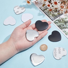 PLIGREAT 4 Pcs Heart Shape Metal Car Emblem DIY 3D Love Sticker Car Badge Decorative Decals for Women Men Automotive Motorcycle Laptop Decor 4.9x4.5 cm