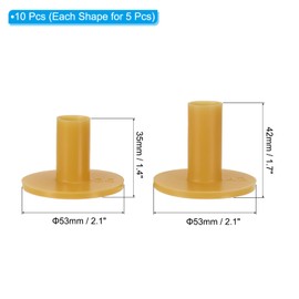 PATIKIL Rubber Golf Tees 10pcs Mixed Size Golf Practice Tees Training Driving Range Tee Table Golf Ball Holder for Outdoor Indoor Hitting Cushion Yellow