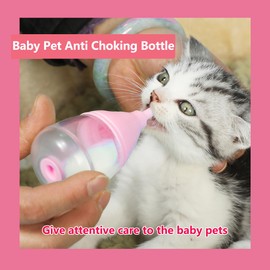 6pcs Replaceable and Reusable Silicone Nipples for Kitten Bottles for Nursing,Puppy Bottles for Nursing Puppy Milk, Anti-Choking Puppy Feeder Design,for Feeding Newborn Pets(Pink, 6pcs Nipples)