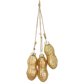 Northlight 9.5" Gold Glittered Peanut Cluster Glass Christmas Ornament