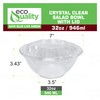 32oz Clear Disposable Salad Bowls with Lids (25 Pack) -