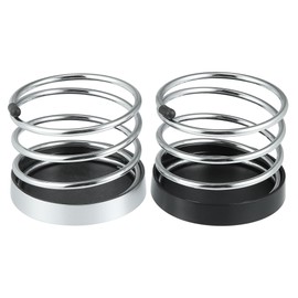 X AUTOHAUX 2pcs Dashboard in Dash Car Cup Holder Bottle Drink Water Cupholder Front Dashboard Cup Holders Black Silver Tone Universal for Car Truck Boat Caravan RV Van