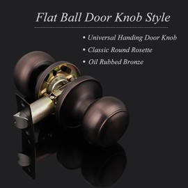 Probrico Hall and Closet Dook Lock Door Knobs and Handles Oil Rubbed Bronze (Passage, DL609)