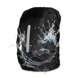 Backpack Cover, Waterproof, Rain Cover, Rain Cover, Heavy Duty, High Intensity Reflective Marks, Ultra Lightweight, Waterproof Cover, For Work or School Commutes, Rainy Season Protection, Black