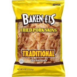 EDYOS Baken-Ets Fried Pork Skins, Traditional, 4 oz. (Pack of 4)