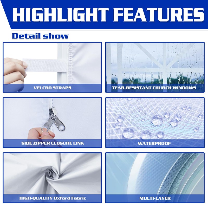 Church Window sidewall All FANPAT (White, 3 PCS)