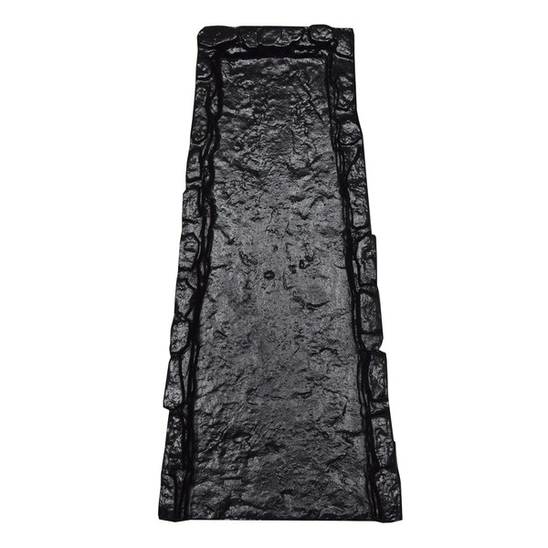 Black Slate Stone Rock Cast Aluminum Downspout Gutter 24 in.