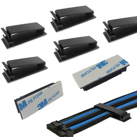 ezitown Strong Adhesive Multipurpose Cable Clips for Cable Management, 50 Pcs Cable Organizers Wire Clips Cord Holders for TV Computer