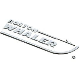 1pc Boston Whaler Emblem 3D Badge Nameplate Letter Size 8-3/4" X 2" Peel and Stick (Chrome)