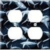 Double Duplex Outlet Cover Wall Plate - Undersea Great White