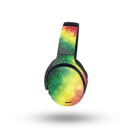 MightySkins Glossy Glitter Skin Compatible with Skullcandy Crusher ANC 2 - Rasta Rainbow | Protective, Durable High-Gloss Glitter Finish | Easy to Apply