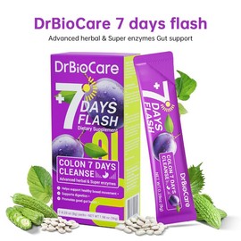 DrBioCare 7 days flash Advanced herbal & Super enzymes Gut support - Flavor Name: Prune, Size: Prune -1 box