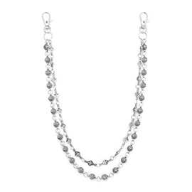 DIKJAK Gothic Tree of Life & Cross Pants Chain - Double-Layer Punk Hip Hop Waist Keychain Accessory for Jeans, Wallets, and Streetwear Women Men