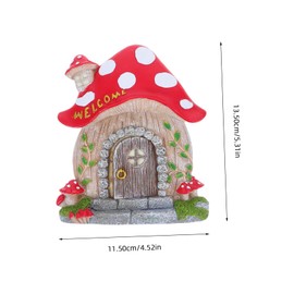 Totority 1 Set Glowing Resin Mushroom House Window Door Model for Garden Decoration The Dark Accessory for Trees and Landscape Easy to Install with Charming Design