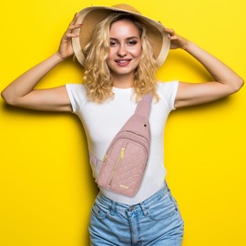 Aisijimo Small Sling Bag For Women Men Casual Crossbody Sling Backpack (Pink)