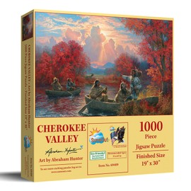 SUNSOUT INC - Cherokee Valley - 1000 pc Jigsaw Puzzle by Artist: Abraham Hunter - Finished Size 19" x 30" - MPN# 69409
