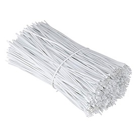Chingde Twist Cable Ties, Pack of 200 Cable Tie Bindings, Plastic Coated Iron Wire, Cable Ties Reusable for Bundling Fastening Crafts (White)