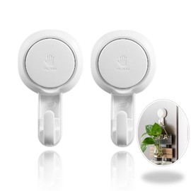 KAMIHO Suction Cup Hook, Suction Hook, Strong, Bath Hook, Wall, Won't Scratch (Thin Hook)