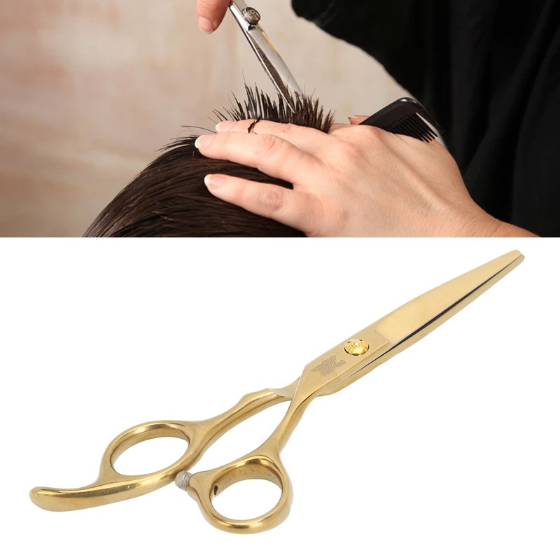 Hair Cutting Shears Stainless Steel Incisive Curved Handle Hairdressing Scissors