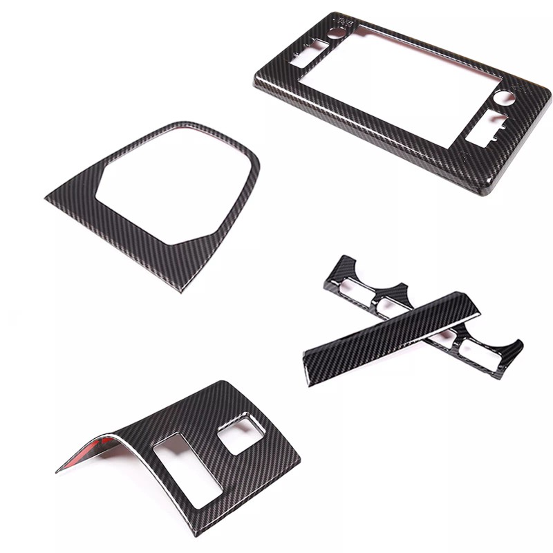 Ynei 5Pcs ABS Carbon Fiber Interior Center Console Trim Set