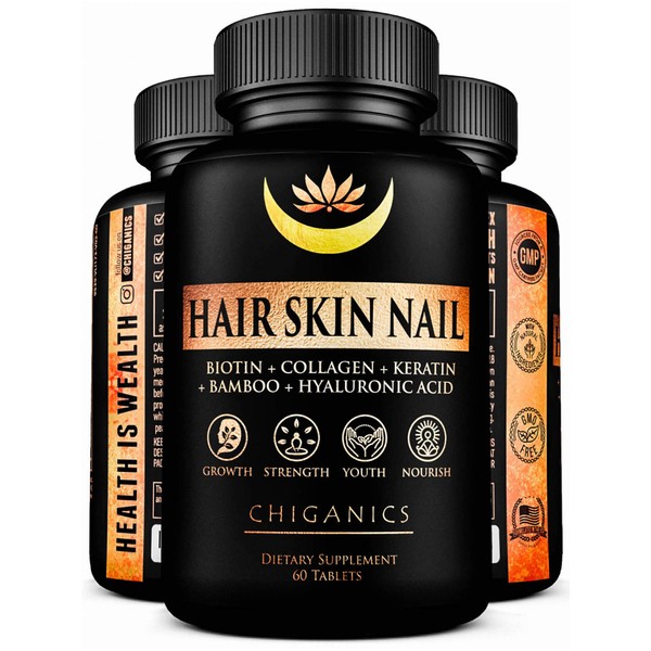 10X Potent Hair Growth Vitamins Infused with Keratin + Collagen + Silica for Vibrant Hair- Extra Strength Biotin 5000mcg - Healthy Hair Skin and Nails Vitamins - Hair Vitamins for Faster Hair Growth