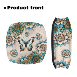 Vanideaoty Boho Floral Rollator Accessories Seat and Backrest Butterfly Rollbar Covers Washable Seat Cover has Elastic Band Suitable for Parks, Neighborhoods and Streets