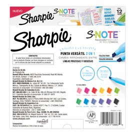 Sharpie S-Note marcadores creativos, resaltadores, colores surtidos, punta biselada, 12 unidades