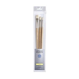 Lefranc Bourgeois – Set of 3 Brushes Long Handle Rond N°8/PLAT Court N° 14/PLAT N° 8