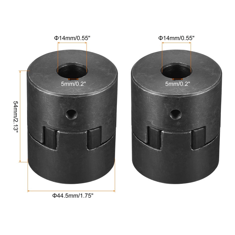 sourcing map Flexible Coupling Shaft 14 mm to 14 mm