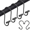 12 Pack Shower Curtain Hooks,Black Shower Curtain Hooks, Metal Durable
