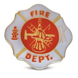 Firefighter Americas' Bravest Pride 4 Piece Lapel or Hat Pin, Tie Tack Set with Clutch Back by Novel Merk