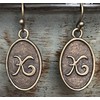 Bronze Dangle Initial K Earrings. Jewelry Earrings for Women #3298FE68