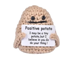 Mini Funny Potato with Positive Card | Creative Cute Inspirational Potato Crochet | Cheer Up Gifts for Friends Family Partner | Birthday Party Christmas Decoration Encouragement