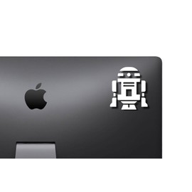 R2-D2 Vinyl Decal Stickers, 3" Tall, 2 Pack Set, for Cars, Walls, Laptops (White)