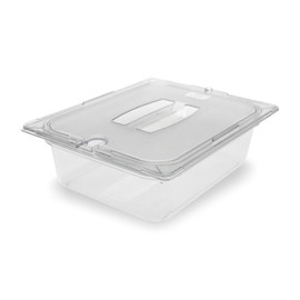 Carlisle FoodService Products Storplus 1/2-Size Food Pan for Catering, Buffets, and Restaurants, Polycarbonate, 4 Inches Deep, Clear
