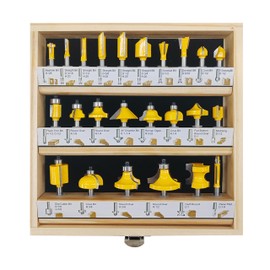 APRW Router Bits Set,24pcs Carbide Router Bit Set 1/4 Shank,Router Bits for Woodworking,for DIY,Beginners and Professional,Available for Solid Woods, Hard Woods, Chipboard, etc.