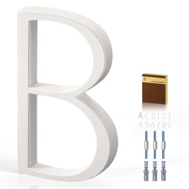 YIPLED 5 Inch House Numbers for Outside, Metal Address Number B- Modern Design, Weather-Resistant White Crystal Powder Coated Finish, Stain Resistant, No Paint Peeling (White)