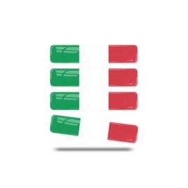 Xalvoria 4 Pack Italian Flag 3D Epoxy Car Stickers