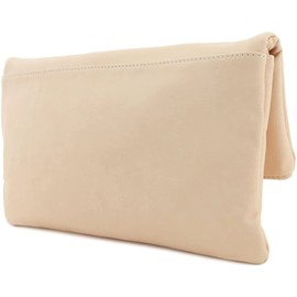 Solene Large Foldover Wristlet Clutch Crossbody Bag with Chain Strap -LP048(1-Nude-LP)