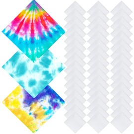 Chumia Cotton White Bandana for Tie Dying Bulk Blank Solid Handkerchiefs Unisex Bandanas Men Head Wrap, 22" x 22"(80 Pieces)